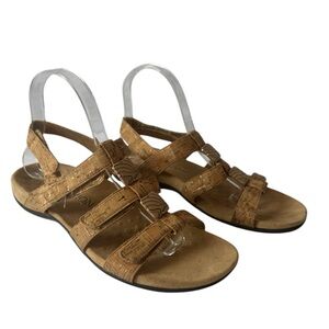 Vionic Rest Amber Backstrap Women's Tan Sandals Gold Cork Women Size 8